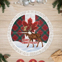 Canadian Christmas - Moose and Maple Retro Style Tree Skirt - Wonder Print Shop