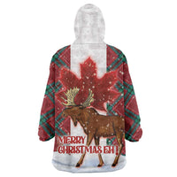 Canadian Christmas - Moose and Maple Retro Style Wearable Blanket Hoodie - Wonder Print Shop