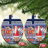Yule Goat Joulupukki Finnish Christmas Ceramic Ornament Scandinavian Pattern - Wonder Print Shop