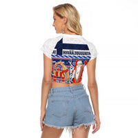 Yule Goat Joulupukki Finnish Christmas Raglan Cropped T Shirt Scandinavian Pattern - Wonder Print Shop