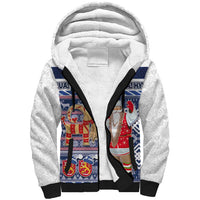 Yule Goat Joulupukki Finnish Christmas Sherpa Hoodie Scandinavian Pattern - Wonder Print Shop