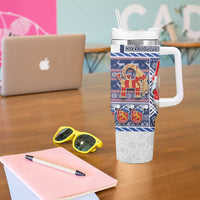 Yule Goat Joulupukki Finnish Christmas Tumbler With Handle Scandinavian Pattern - Wonder Print Shop