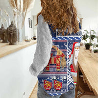 Yule Goat Joulupukki Finnish Christmas Women Casual Shirt Scandinavian Pattern - Wonder Print Shop