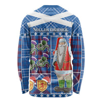 Santa Claus Thistle Scottish Christmas Long Sleeve Shirt Tartan Pattern - Wonder Print Shop