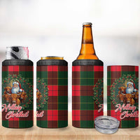 Santa and Higland Cows Scottish Christmas 4 in 1 Can Cooler Tumbler Tartan Pattern - Wonder Print Shop
