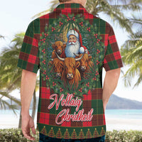Santa and Higland Cows Scottish Christmas Hawaiian Shirt Tartan Pattern - Wonder Print Shop