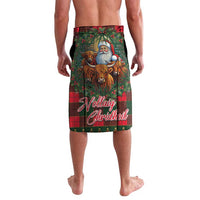 Santa and Higland Cows Scottish Christmas Lavalava Tartan Pattern - Wonder Print Shop