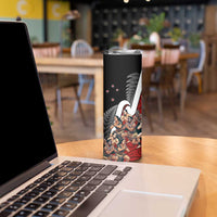 New Zealand Te Matatini Skinny Tumbler Kapa Haka and Silver Fern - Maori Art Pattern - Wonder Print Shop