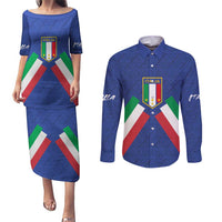 Italy Football 2024 Go Champion Couples Matching Puletasi and Long Sleeve Button Shirt - Wonder Print Shop