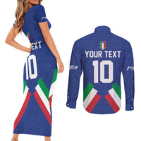 Italy Football 2024 Go Champion Couples Matching Short Sleeve Bodycon Dress and Long Sleeve Button Shirt - Wonder Print Shop