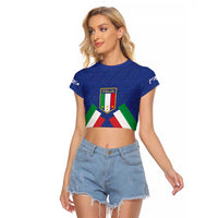 Italy Football 2024 Go Champion Raglan Cropped T Shirt - Wonder Print Shop