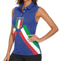 Italy Football 2024 Go Champion Women Sleeveless Polo Shirt - Wonder Print Shop