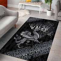 Welsh Celtic Culture Area Rug Wales Y Ddraig Goch with Runes Symbols - Wonder Print Shop