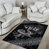 Welsh Celtic Culture Area Rug Wales Y Ddraig Goch with Runes Symbols - Wonder Print Shop