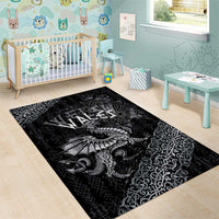 Welsh Celtic Culture Area Rug Wales Y Ddraig Goch with Runes Symbols - Wonder Print Shop