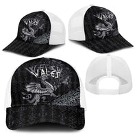 Welsh Celtic Culture Baseball Net Cap Wales Y Ddraig Goch with Runes Symbols - Wonder Print Shop