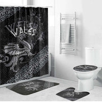 Welsh Celtic Culture Bathroom Set Wales Y Ddraig Goch with Runes Symbols - Wonder Print Shop