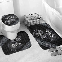 Welsh Celtic Culture Bathroom Set Wales Y Ddraig Goch with Runes Symbols - Wonder Print Shop