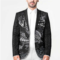 Welsh Celtic Culture Blazer Wales Y Ddraig Goch with Runes Symbols - Wonder Print Shop