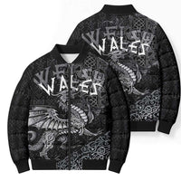 Welsh Celtic Culture Bomber Puffer Jacket Wales Y Ddraig Goch with Runes Symbols - Wonder Print Shop