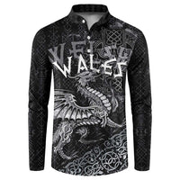 Welsh Celtic Culture Button Sweatshirt Wales Y Ddraig Goch with Runes Symbols - Wonder Print Shop