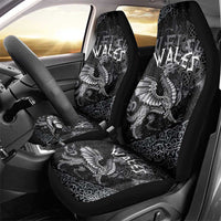 Welsh Celtic Culture Car Seat Cover Wales Y Ddraig Goch with Runes Symbols - Wonder Print Shop
