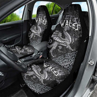 Welsh Celtic Culture Car Seat Cover Wales Y Ddraig Goch with Runes Symbols - Wonder Print Shop