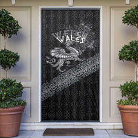 Welsh Celtic Culture Door Cover Wales Y Ddraig Goch with Runes Symbols - Wonder Print Shop