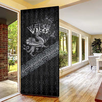 Welsh Celtic Culture Door Cover Wales Y Ddraig Goch with Runes Symbols - Wonder Print Shop