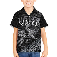 Welsh Celtic Culture Family Matching Off Shoulder Maxi Dress and Hawaiian Shirt Wales Y Ddraig Goch with Runes Symbols - Wonder Print Shop