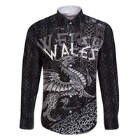 Welsh Celtic Culture Family Matching Off Shoulder Short Dress and Hawaiian Shirt Wales Y Ddraig Goch with Runes Symbols - Wonder Print Shop