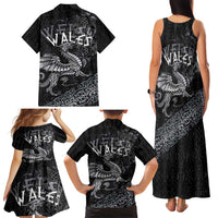 Welsh Celtic Culture Family Matching Tank Maxi Dress and Hawaiian Shirt Wales Y Ddraig Goch with Runes Symbols - Wonder Print Shop
