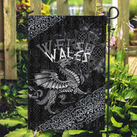 Welsh Celtic Culture Garden Flag Wales Y Ddraig Goch with Runes Symbols - Wonder Print Shop