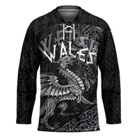 Welsh Celtic Culture Hockey Jersey Wales Y Ddraig Goch with Runes Symbols - Wonder Print Shop