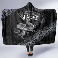Welsh Celtic Culture Hooded Blanket Wales Y Ddraig Goch with Runes Symbols - Wonder Print Shop