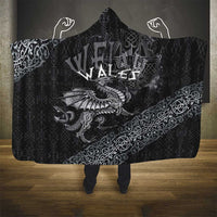Welsh Celtic Culture Hooded Blanket Wales Y Ddraig Goch with Runes Symbols - Wonder Print Shop