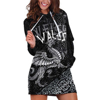 Welsh Celtic Culture Hoodie Dress Wales Y Ddraig Goch with Runes Symbols - Wonder Print Shop