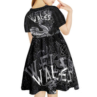 Welsh Celtic Culture Kid Short Sleeve Dress Wales Y Ddraig Goch with Runes Symbols - Wonder Print Shop
