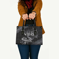 Welsh Celtic Culture Leather Bag Wales Y Ddraig Goch with Runes Symbols - Wonder Print Shop