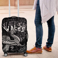 Welsh Celtic Culture Luggage Cover Wales Y Ddraig Goch with Runes Symbols - Wonder Print Shop