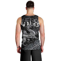 Welsh Celtic Culture Men Tank Top Wales Y Ddraig Goch with Runes Symbols - Wonder Print Shop