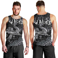 Welsh Celtic Culture Men Tank Top Wales Y Ddraig Goch with Runes Symbols - Wonder Print Shop