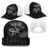 Welsh Celtic Culture Mesh Trucker Cap Wales Y Ddraig Goch with Runes Symbols - Wonder Print Shop
