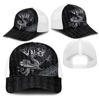 Welsh Celtic Culture Mesh Trucker Cap Wales Y Ddraig Goch with Runes Symbols - Wonder Print Shop