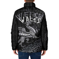Welsh Celtic Culture Padded Jacket Wales Y Ddraig Goch with Runes Symbols - Wonder Print Shop