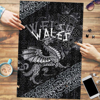 Welsh Celtic Culture Puzzle Wales Y Ddraig Goch with Runes Symbols - Wonder Print Shop