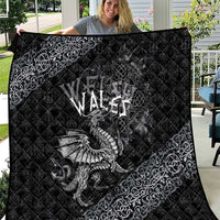 Welsh Celtic Culture Quilt Wales Y Ddraig Goch with Runes Symbols - Wonder Print Shop