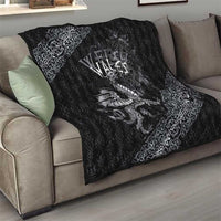 Welsh Celtic Culture Quilt Wales Y Ddraig Goch with Runes Symbols - Wonder Print Shop