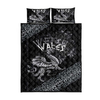 Welsh Celtic Culture Quilt Bed Set Wales Y Ddraig Goch with Runes Symbols - Wonder Print Shop