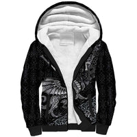 Welsh Celtic Culture Sherpa Hoodie Wales Y Ddraig Goch with Runes Symbols - Wonder Print Shop